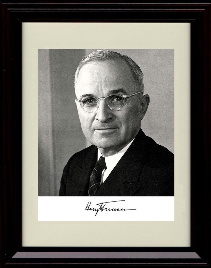 16x20 Framed Harry Truman Autograph Promo Print - Close Up Headshot Gallery Print - History FSP - Gallery Framed   