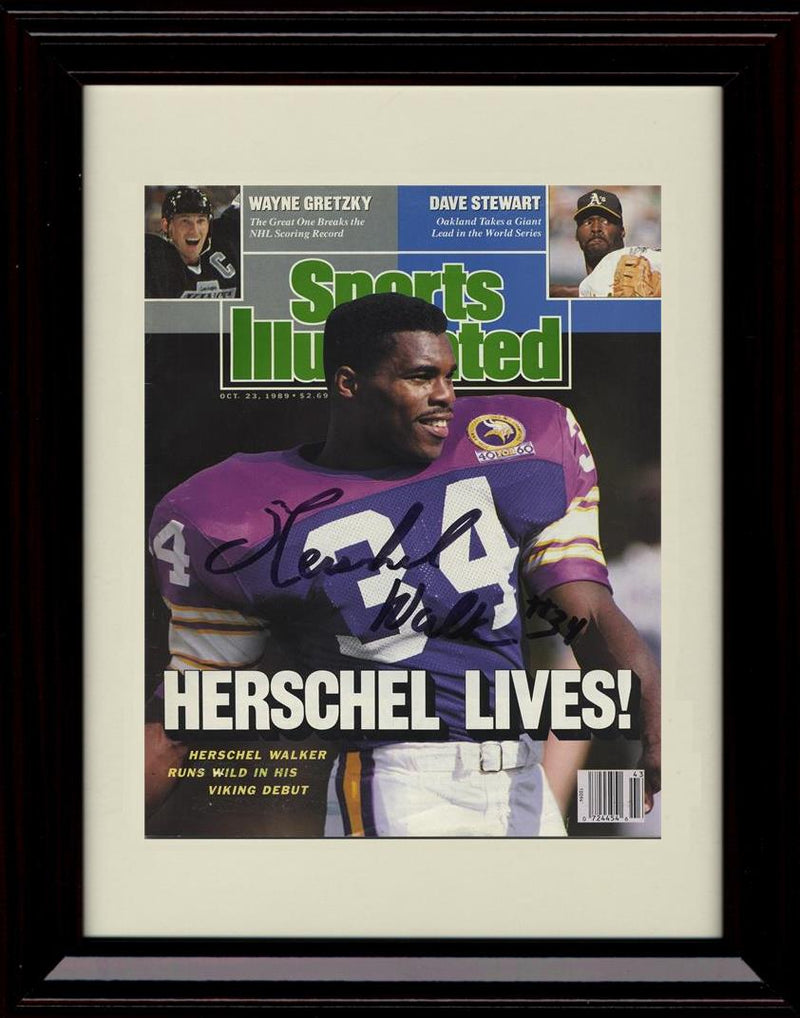16x20 Framed Herschel Walker - Minnesota Vikings Autograph Promo Print - 1989 Sports Illustrated Gallery Print - Pro Football FSP - Gallery Framed   