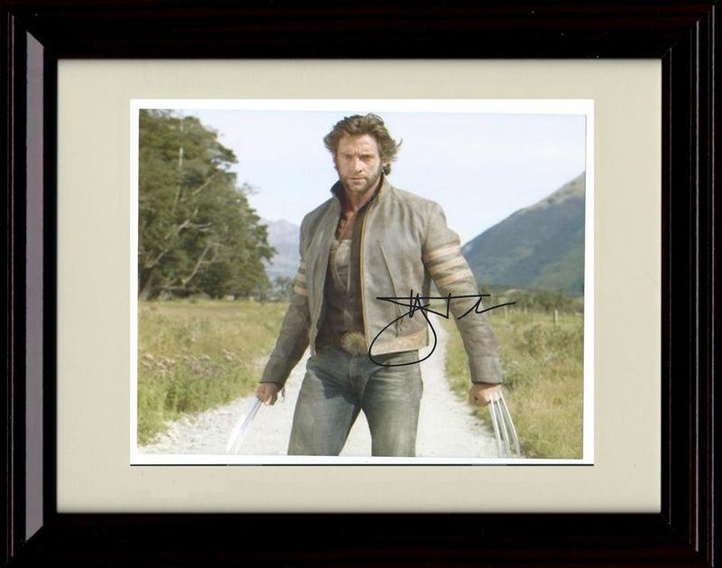 8x10 Framed Hugh Jackman Wolverine Autograph Promo Print - Landscape Framed Print - Movies FSP - Framed   