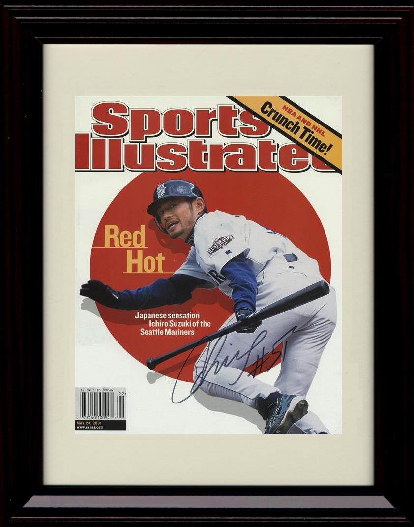 Unframed Ichiro Suzuki - Sports Illustrated Cover Red Hot - Seattle Mariners Autograph Replica Print Unframed Print - Baseball FSP - Unframed   