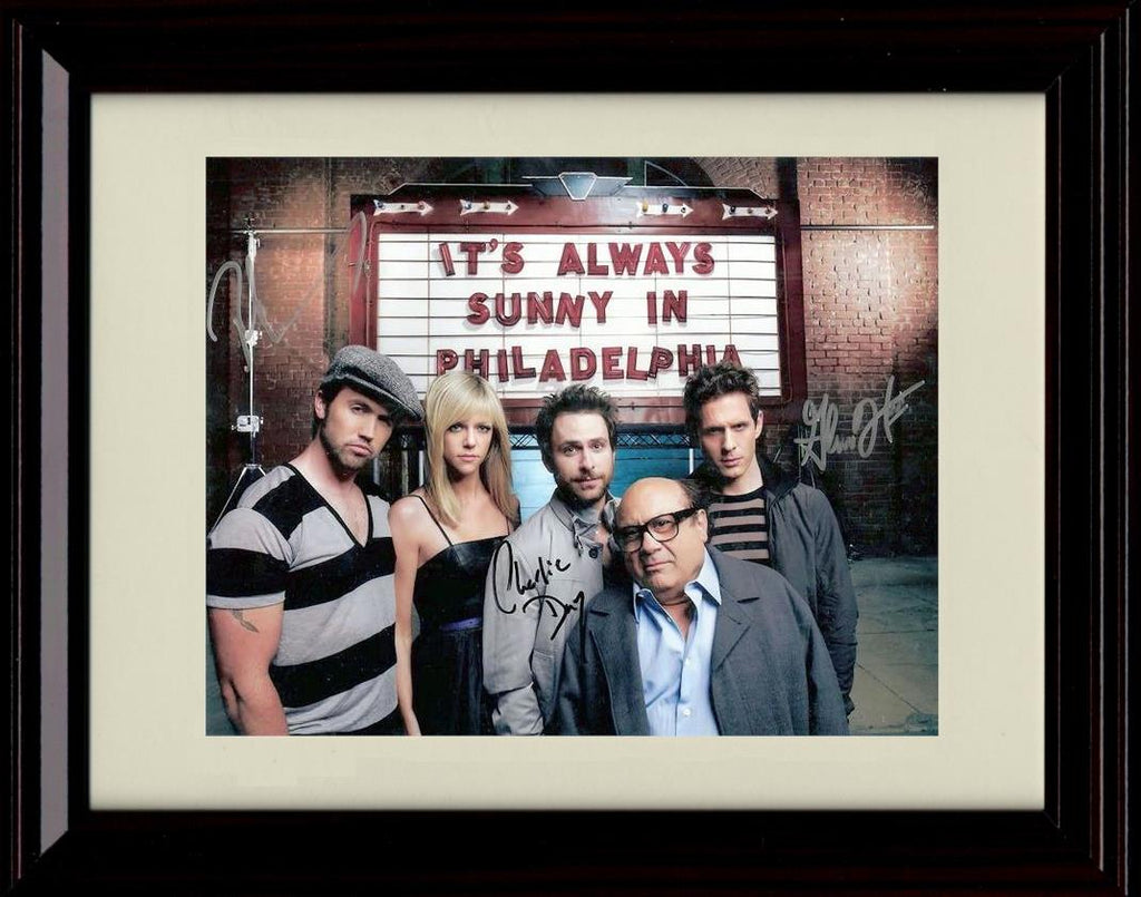 8x10 Framed Its Always Sunny in Philadelphia Autograph Promo Print - Landscape Framed Print - Television FSP - Framed   