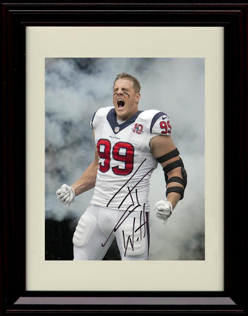 Unframed JJ Watt - Houston Texans Autograph Promo Print - Mouth Open Unframed Print - Pro Football FSP - Unframed   