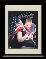 16x20 Framed JJ Watt - Houston Texans Autograph Promo Print - Carrying the Flag Gallery Print - Pro Football FSP - Gallery Framed   