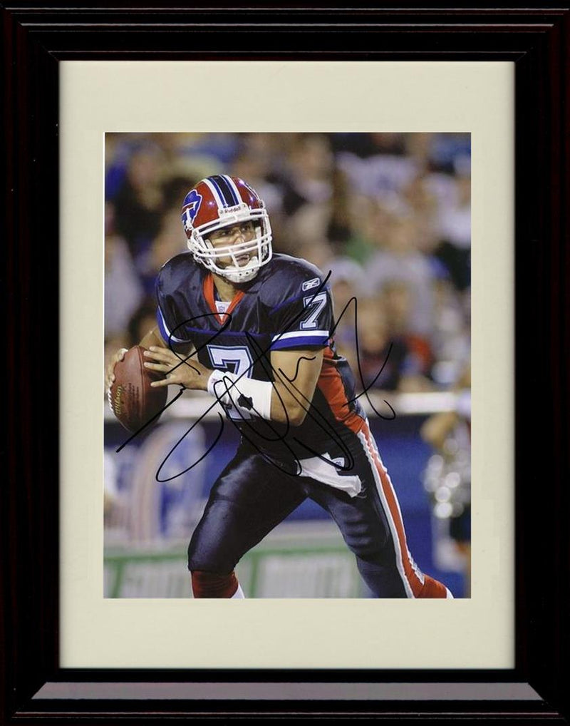 8x10 Framed J P Losman - Buffalo Bills Autograph Promo Print - Drop Back For The Pass Framed Print - Pro Football FSP - Framed   