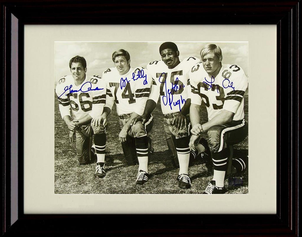 Unframed Jethro Pugh And Bob Lilly - Dallas Cowboys Autograph Promo Print - Black And White Group Shot Unframed Print - Pro Football FSP - Unframed   