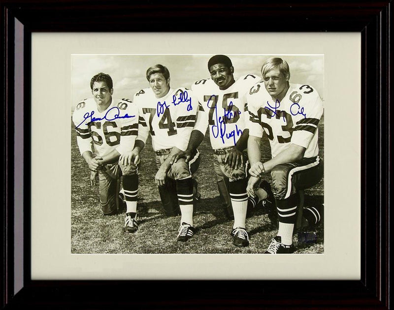 16x20 Framed Jethro Pugh And Bob Lilly - Dallas Cowboys Autograph Promo Print - Black And White Group Shot Gallery Print - Pro Football FSP - Gallery Framed   