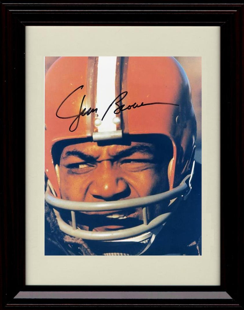 8x10 Framed Jim Brown - Cleveland Browns Autograph Promo Print - Close Up Grimace Framed Print - Pro Football FSP - Framed   