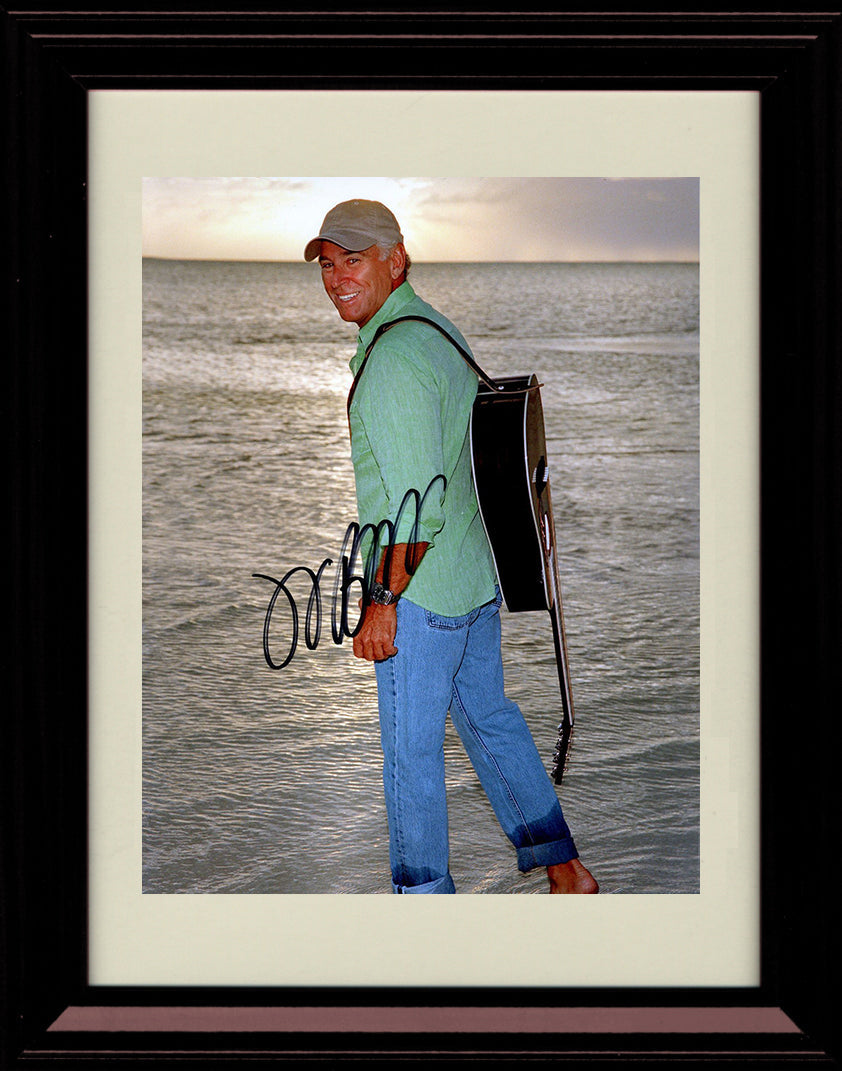 8x10 Framed Jimmy Buffett "On The Beach" Autograph Promo Print Framed Print - Music FSP - Framed   