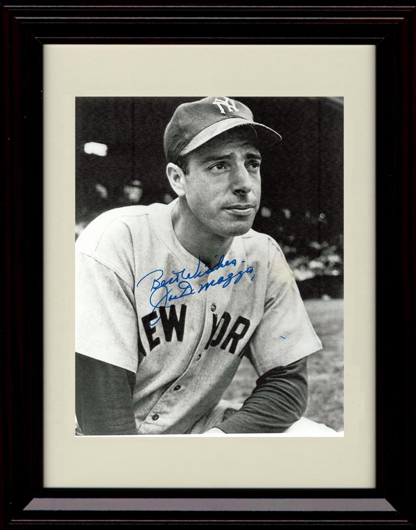 Unframed Joe Dimaggio - Best Wishes Serious Pose Black And White - New York Yankees Autograph Replica Print Unframed Print - Baseball FSP - Unframed   