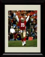 8x10 Framed Joe Montana - San Francisco 49ers Autograph Promo Print - Touch Down Arms Framed Print - Pro Football FSP - Framed   