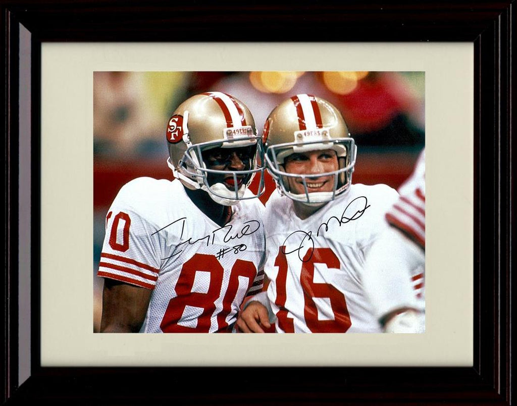 Unframed Joe Montana and Jerry Rice - San Francisco 49ers Autograph Promo Print - Smiling Unframed Print - Pro Football FSP - Unframed   