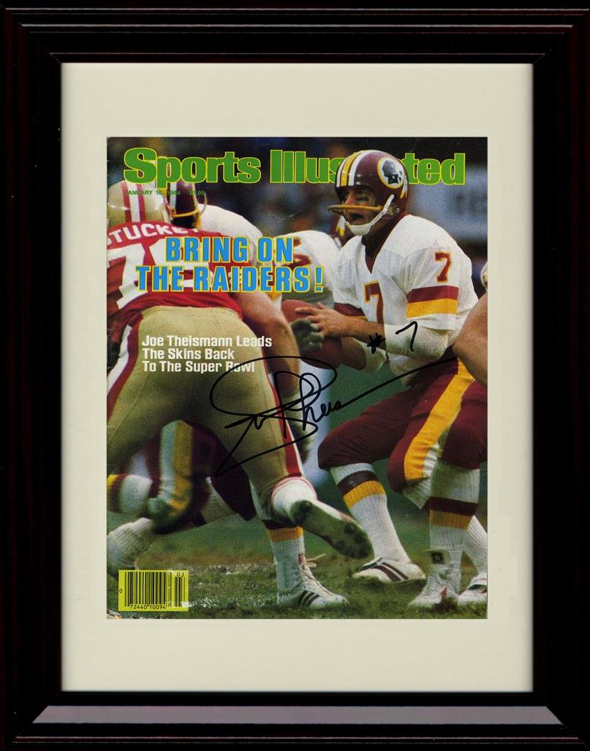 Unframed Joe Theismann - Washington Football Club Autograph Promo Print - Sports Illustrated Bring on the Raiders Unframed Print - Pro Football FSP - Unframed   