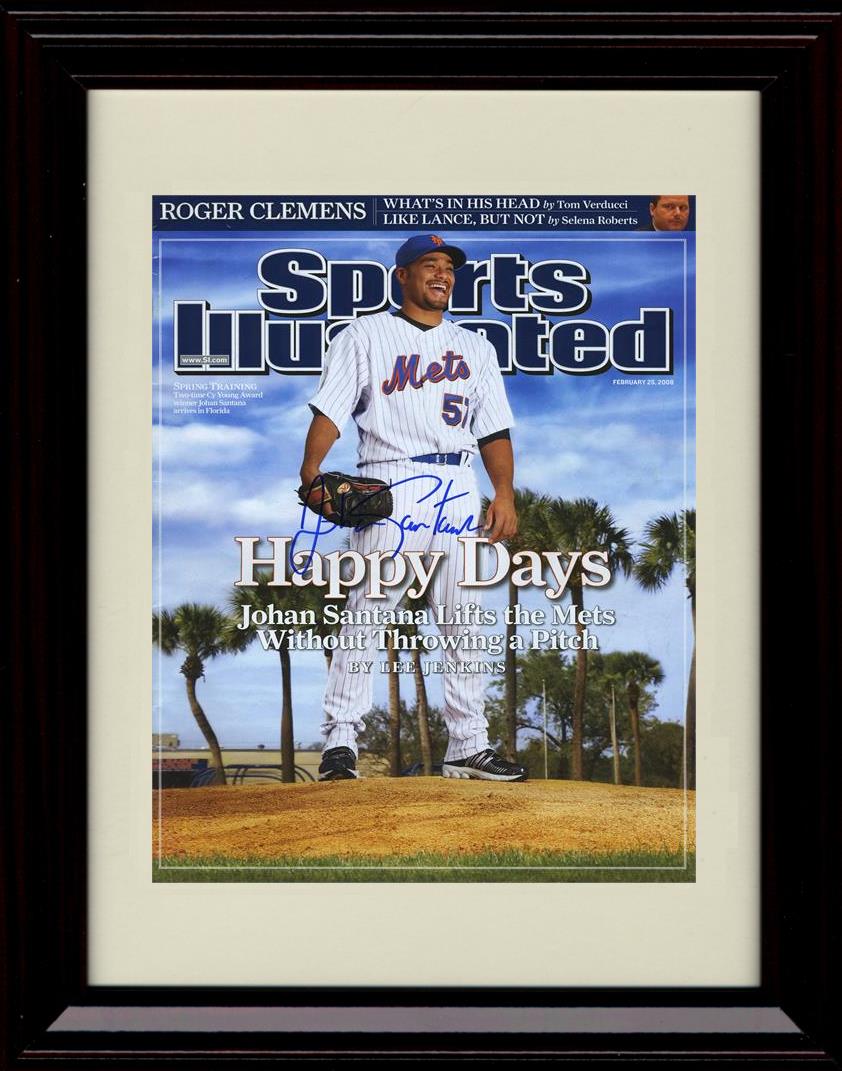 Unframed Johan Santana - Sports Illustrated Happy Days - New York Mets Autograph Replica Print Unframed Print - Baseball FSP - Unframed   