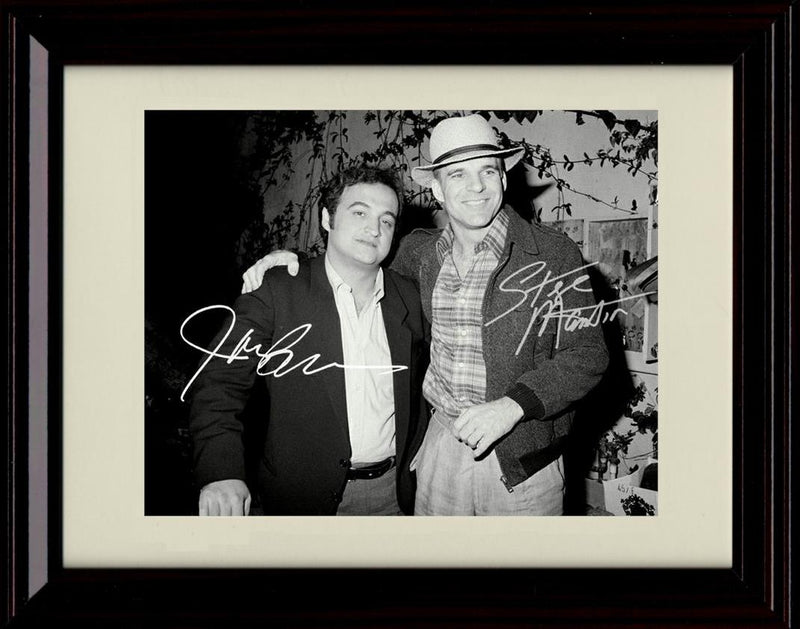 8x10 Framed John Belushi and Steve Martin Autograph Promo Print - Landscape Framed Print - Movies FSP - Framed   