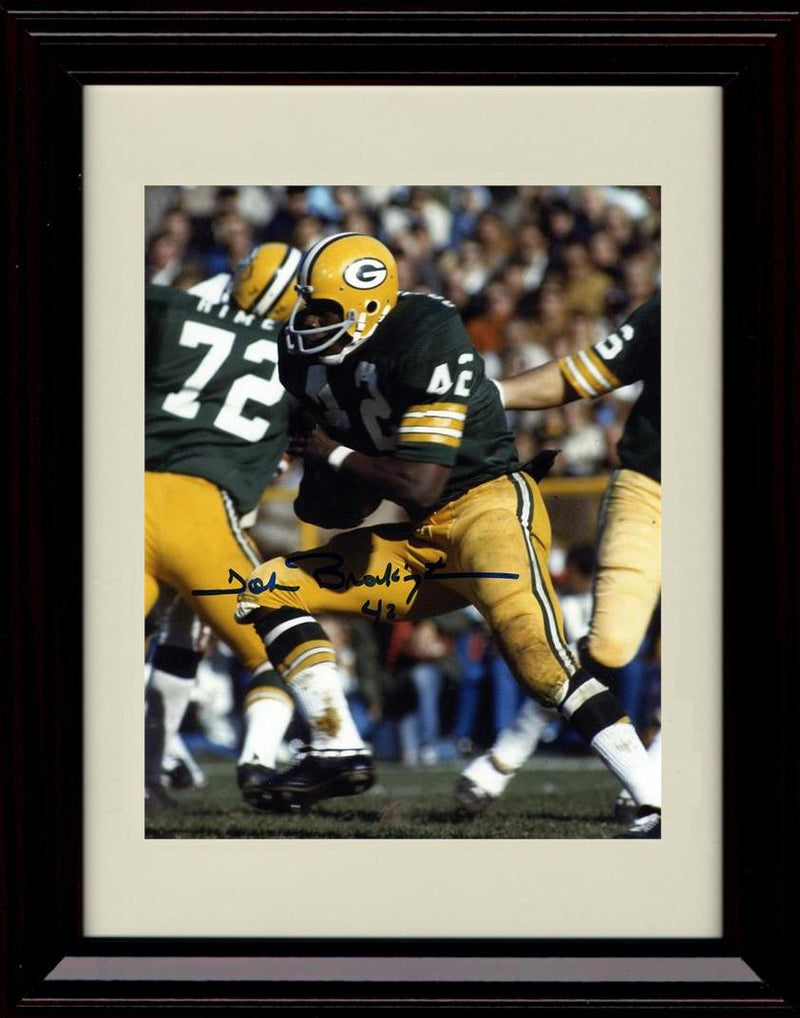 8x10 Framed John Brockington - Green Bay Packers Autograph Promo Print - Running The Ball Framed Print - Pro Football FSP - Framed   