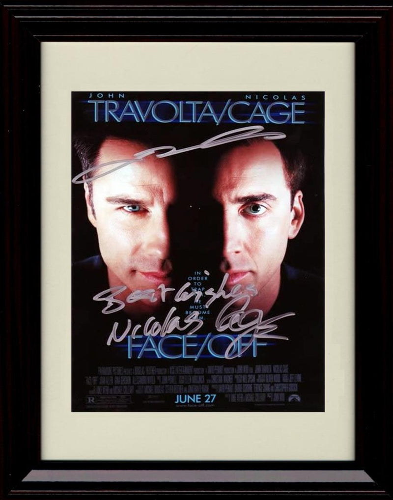 8x10 Framed John Travolta and Nicolas Cage Autograph Promo Print - FaceOff Framed Print - Movies FSP - Framed   
