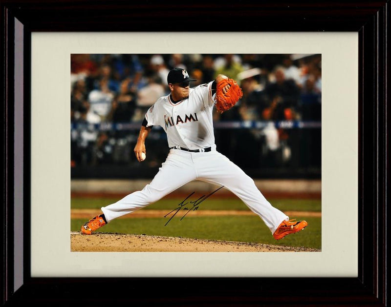 Unframed Jose Fernandez - Pitch Release - Miami Marlins Autograph Replica Print Unframed Print - Baseball FSP - Unframed   