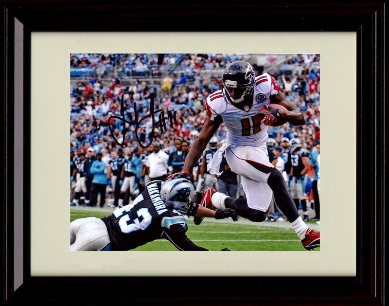 8x10 Framed Julio Jones - Atlanta Falcons Autograph Promo Print - Head Push Tackle Framed Print - Pro Football FSP - Framed   