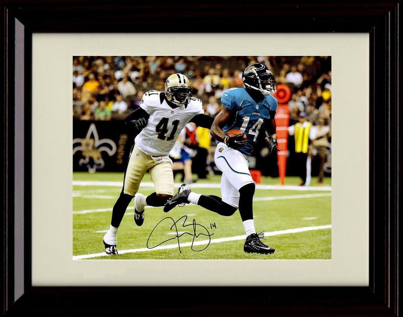 8x10 Framed Justin Blackmon - Jacksonville Jaguars Autograph Promo Print - Running Framed Print - Pro Football FSP - Framed   