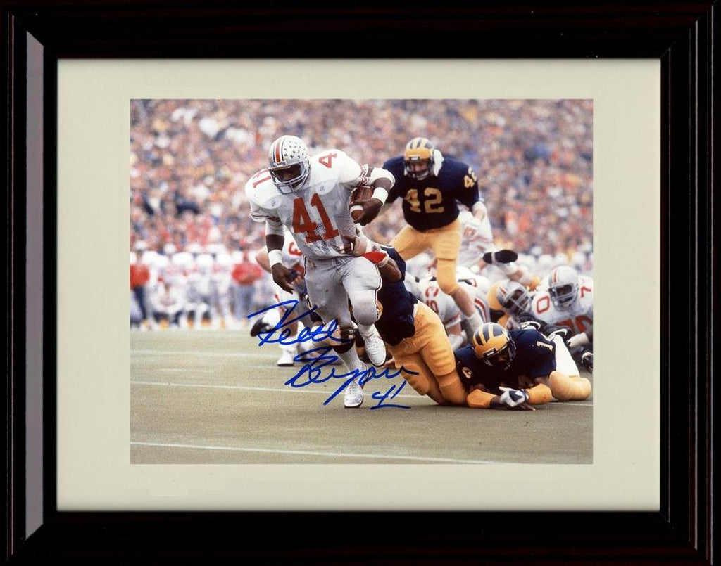Unframed Keith Byars Autograph Promo Print - Ohio State Buckeyes- Busting Through Michigan Unframed Print - College Football FSP - Unframed   