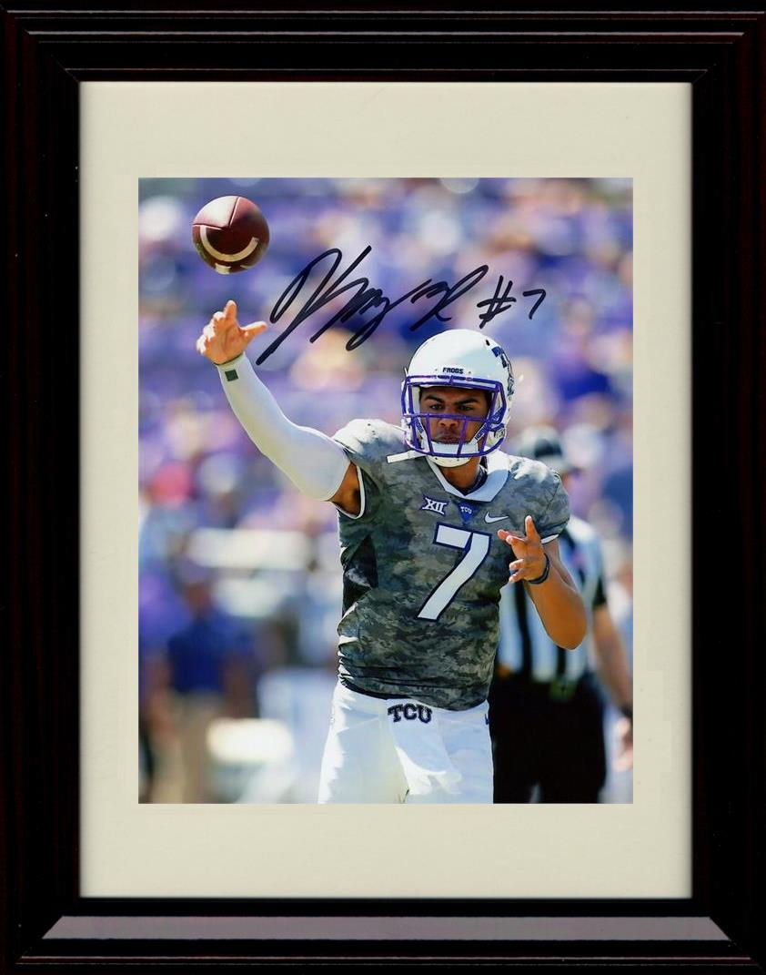 Unframed Kenny Hill Autograph Promo Print - Texas Christian University- In The Pocket Passing Unframed Print - College Football FSP - Unframed   