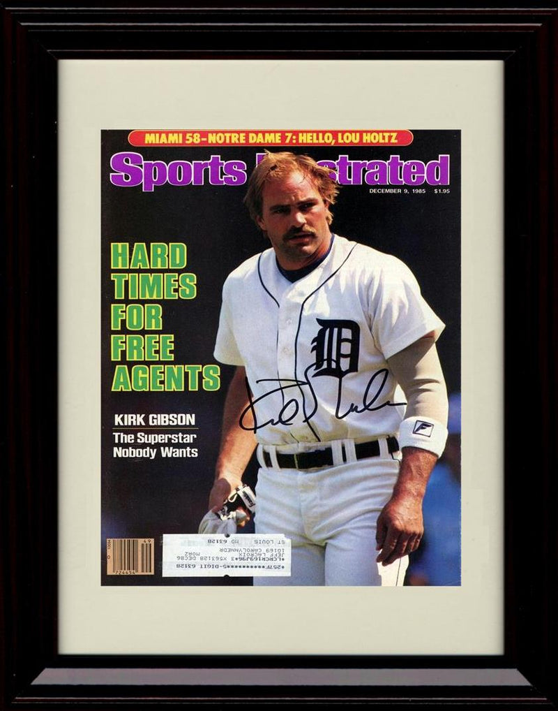 Gallery Framed Kirk Gibson - 1985 Sports Illustrated Cover - Detroit Tigers Autograph Replica Print Gallery Print - Baseball FSP - Gallery Framed   