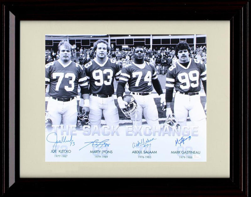 8x10 Framed Klecko, Lyons, Salaam and Gastineau - New York Jets Autograph Promo Print - Sack Exchange Framed Print - Pro Football FSP - Framed   