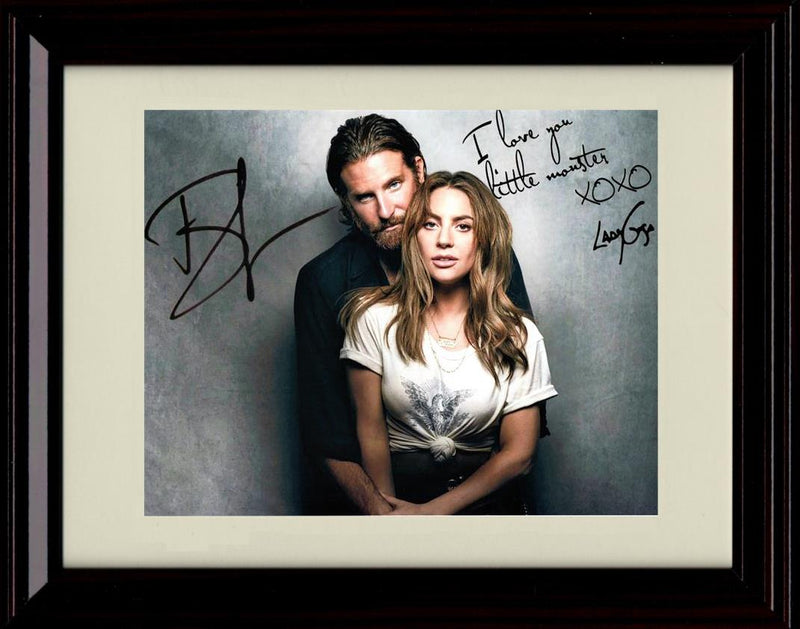 8x10 Framed Lady Gaga Bradley Cooper Autograph Promo Print - a Star is Born Framed Print - Movies FSP - Framed   