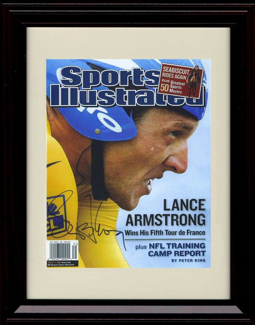 8x10 Framed Lance Armstrong Autograph Promo Print - 5th Tour de France Framed Print - Other FSP - Framed   