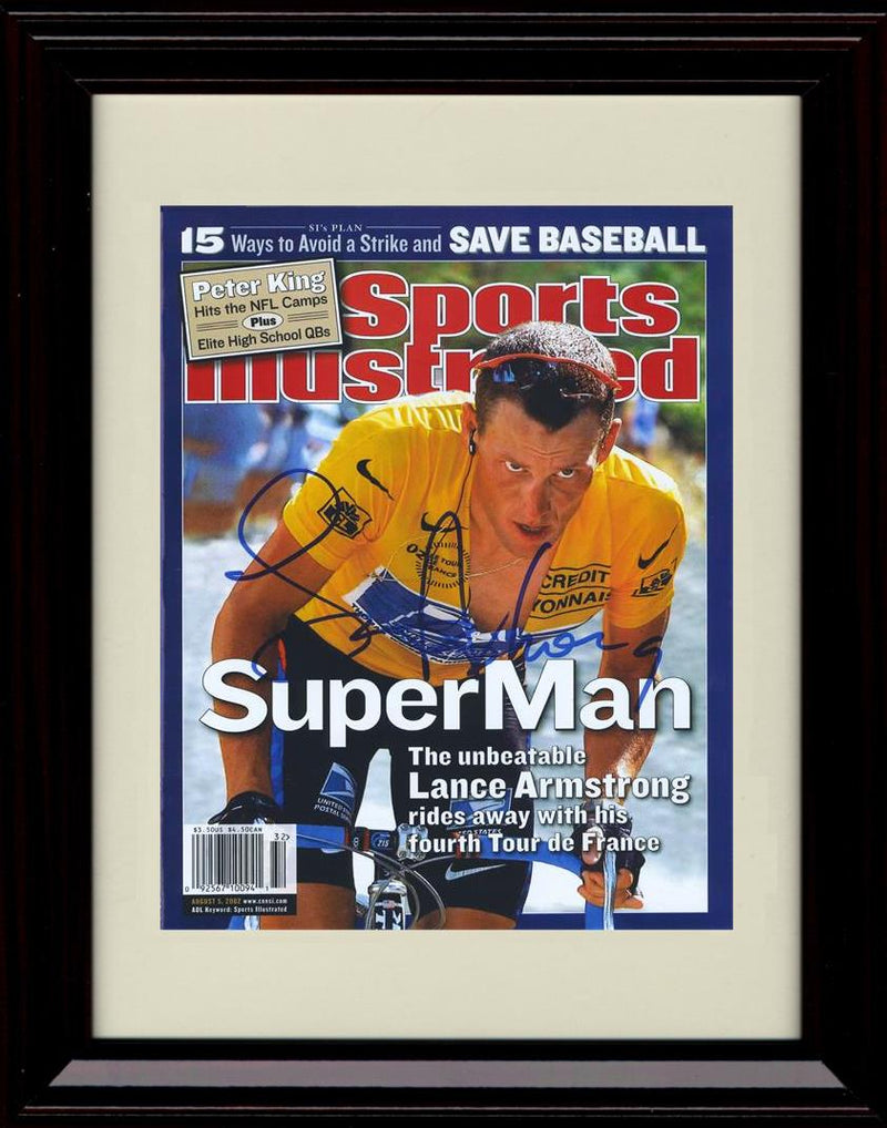 8x10 Framed Lance Armstrong Autograph Promo Print - Super Man Framed Print - Other FSP - Framed   