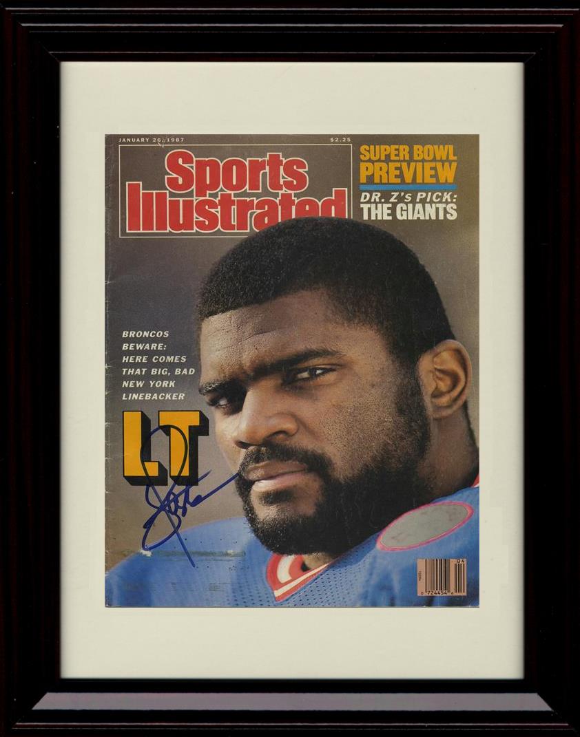 8x10 Framed Lawrence Taylor - New York Giants Autograph Promo Print - Sports Illustrated Cover 1987 Framed Print - Pro Football FSP - Framed   