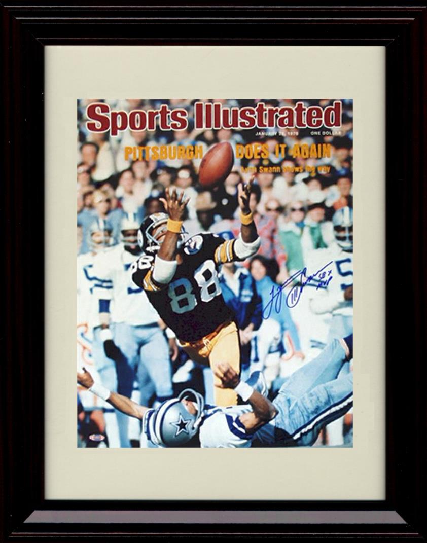 8x10 Framed Lynn Swann - Pittsburgh Steelers Autograph Promo Print - Sports Illustrated Super Bowl X Catch Framed Print - Pro Football FSP - Framed   