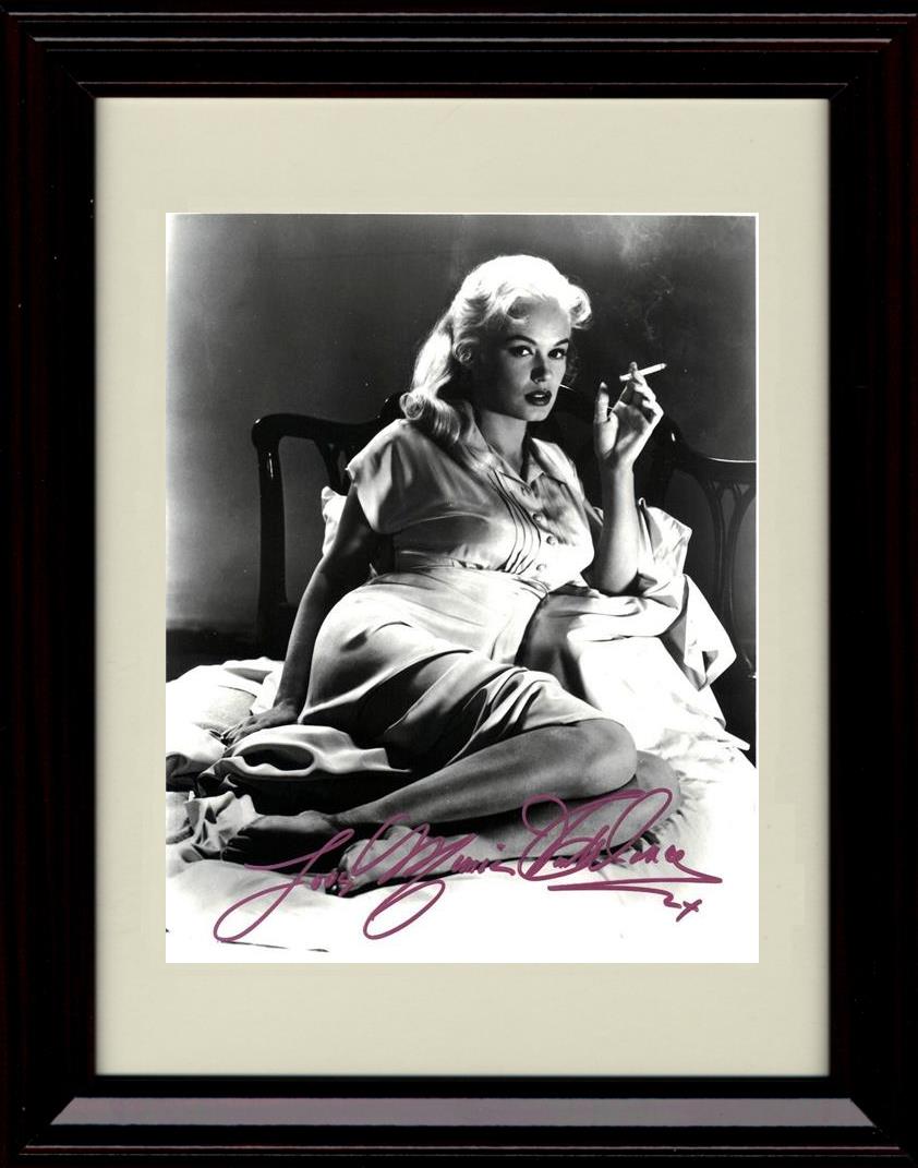 8x10 Framed Mamie Van Doren Autograph Promo Print - Smoking Framed Print - Movies FSP - Framed   