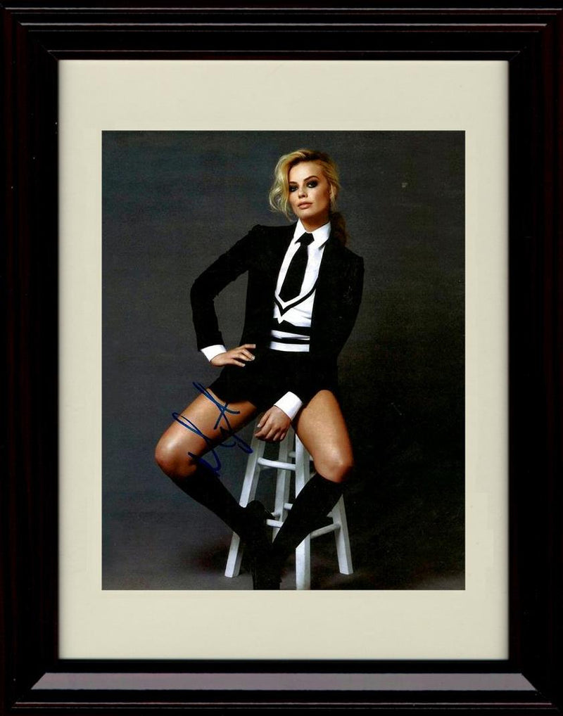 8x10 Framed Margot Robbie Autograph Promo Print - Portrait Framed Print - Movies FSP - Framed   