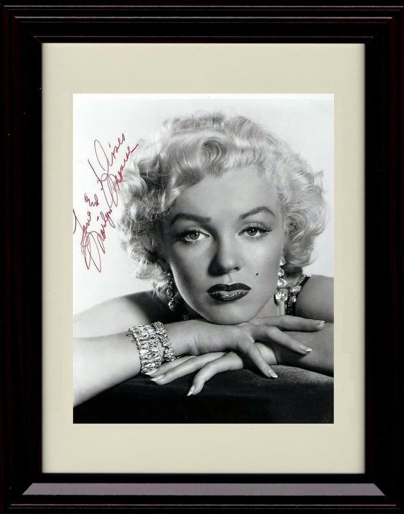 8x10 Framed Marilyn Monroe Autograph Promo Print - Portrait Framed Print - Movies FSP - Framed   