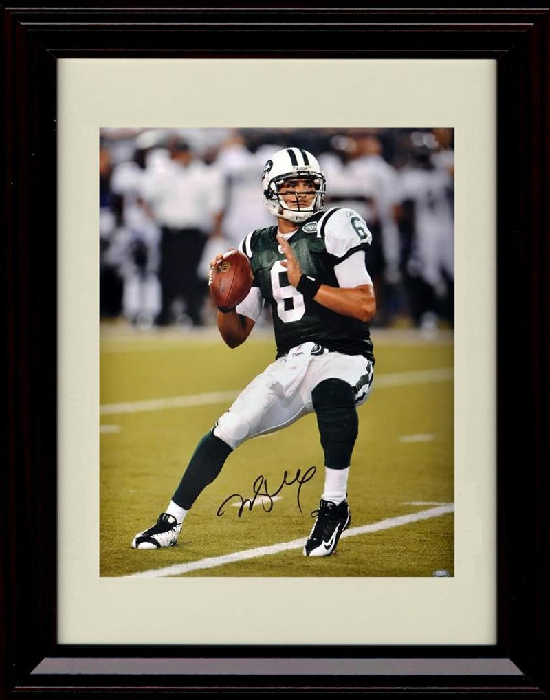 16x20 Framed Mark Sanchez - New York Jets Autograph Promo Print - Mid Pass Gallery Print - Pro Football FSP - Gallery Framed   
