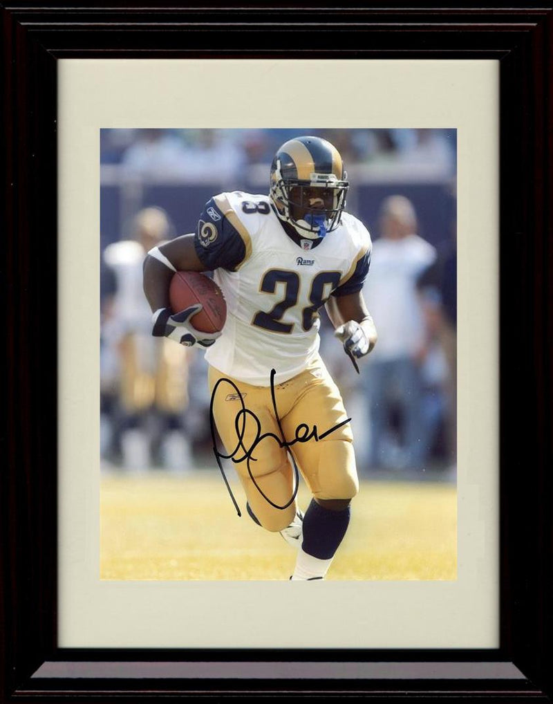Unframed Marshall Faulk - Los Angeles Rams Autograph Promo Print - Running The Ball Unframed Print - Pro Football FSP - Unframed   