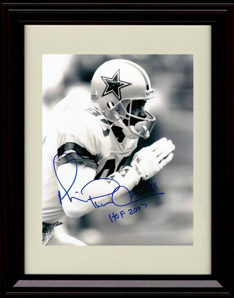 16x20 Framed Michael Irvin - Dallas Cowboys Autograph Promo Print - Prayer Hands Black And White Gallery Print - Pro Football FSP - Gallery Framed   
