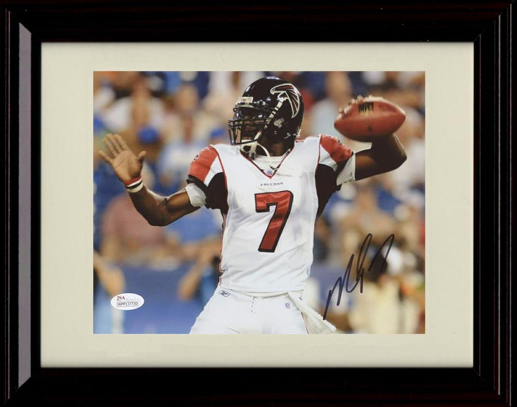8x10 Framed Michael Vick - Atlanta Falcons Autograph Promo Print - Passing Profile Framed Print - Pro Football FSP - Framed   