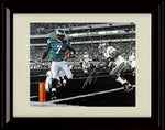 16x20 Framed Michael Vick - Philadelphia Eagles Autograph Promo Print - TD Score Black and White with Color Gallery Print - Pro Football FSP - Gallery Framed   