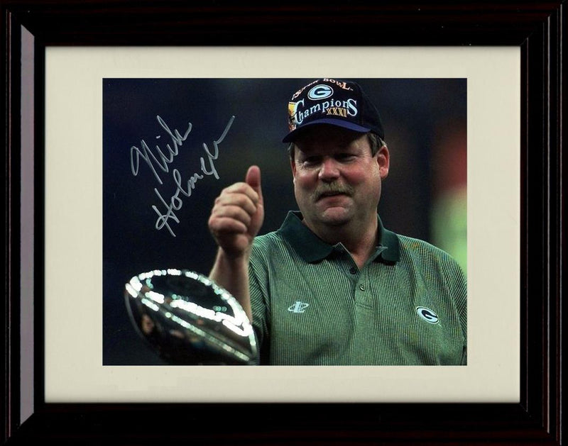 16x20 Framed Mike Holmgren - Green Bay Packers Autograph Promo Print - Superbowl XXXI Trophy Gallery Print - Pro Football FSP - Gallery Framed   