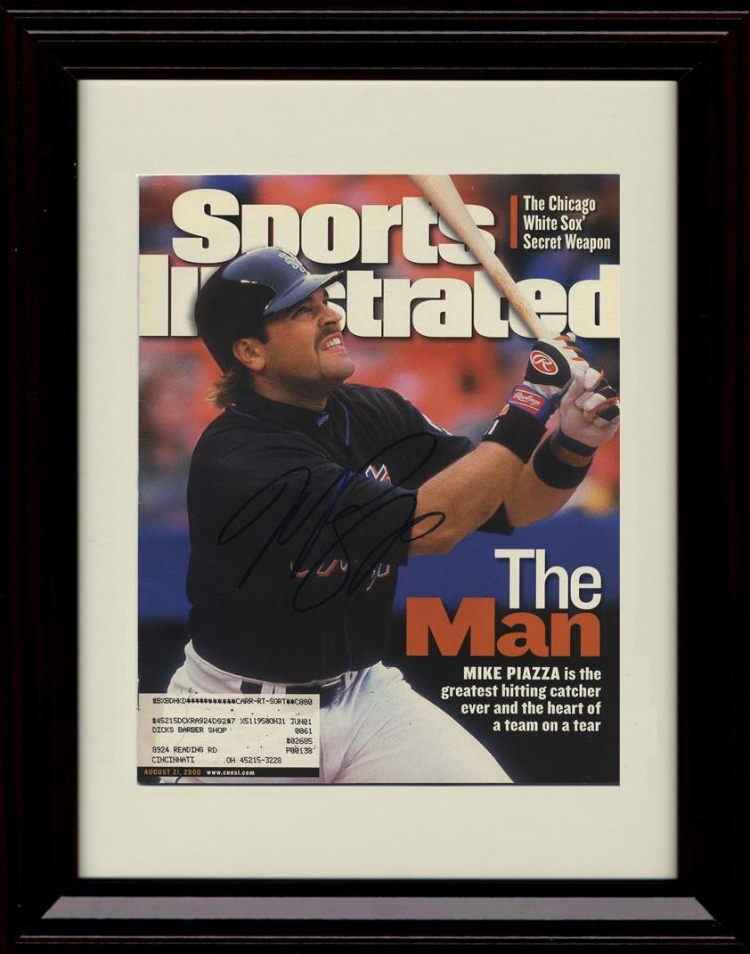 Unframed Mike Piazza - Sports Illustrated The Man - New York Mets Autograph Replica Print Unframed Print - Baseball FSP - Unframed   