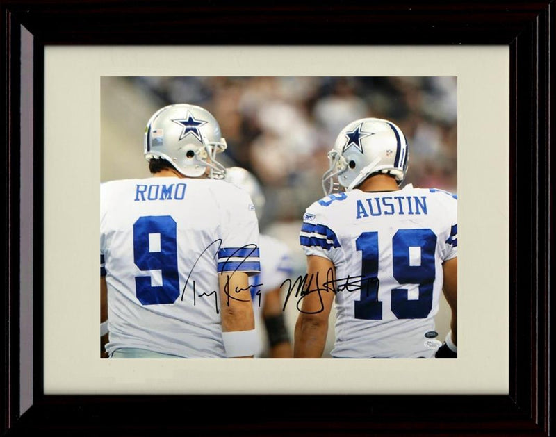 16x20 Framed Miles Austin And Tony Romo - Dallas Cowboys Autograph Promo Print - Talking Back Of Jerseys Gallery Print - Pro Football FSP - Gallery Framed   