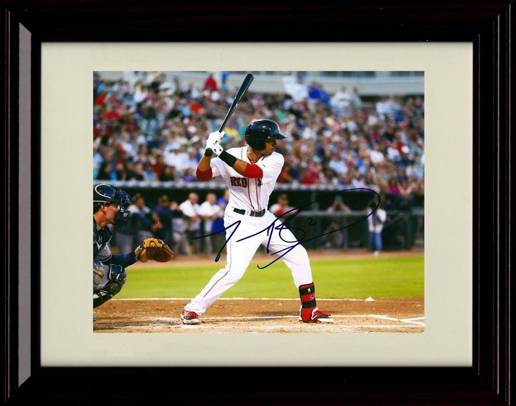 Framed 8x10 Mookie Betts - At Bat - Boston Red Sox Autograph Replica Print Framed Print - Baseball FSP - Framed   