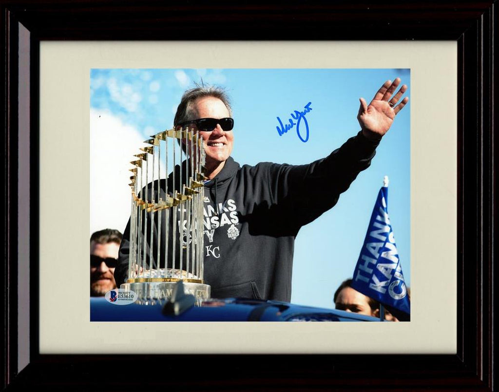 Framed 8x10 Ned Yost - 2015 World Series Championship Trophy - Kansas City Royals Autograph Replica Print Framed Print - Baseball FSP - Framed   