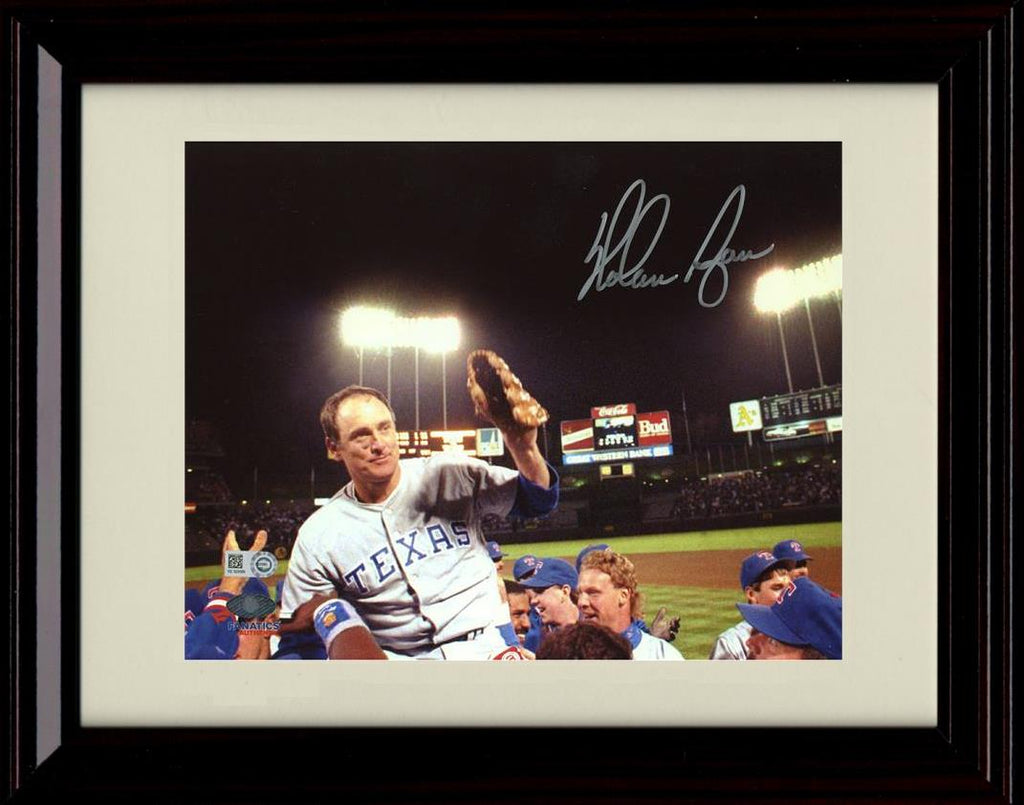 Framed 8x10 Nolan Ryan - Above His Team - Texas Rangers Autograph Replica Print Framed Print - Baseball FSP - Framed   