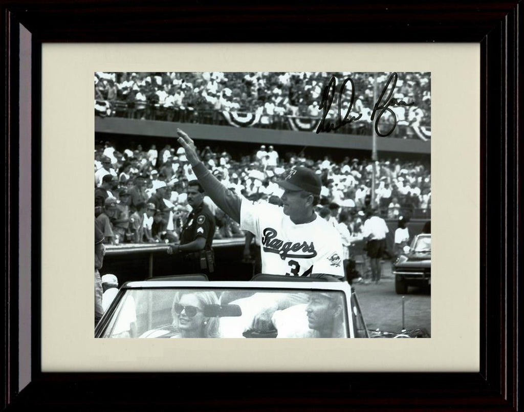 Framed 8x10 Nolan Ryan - Waving From Car - Texas Rangers Autograph Replica Print Framed Print - Baseball FSP - Framed   