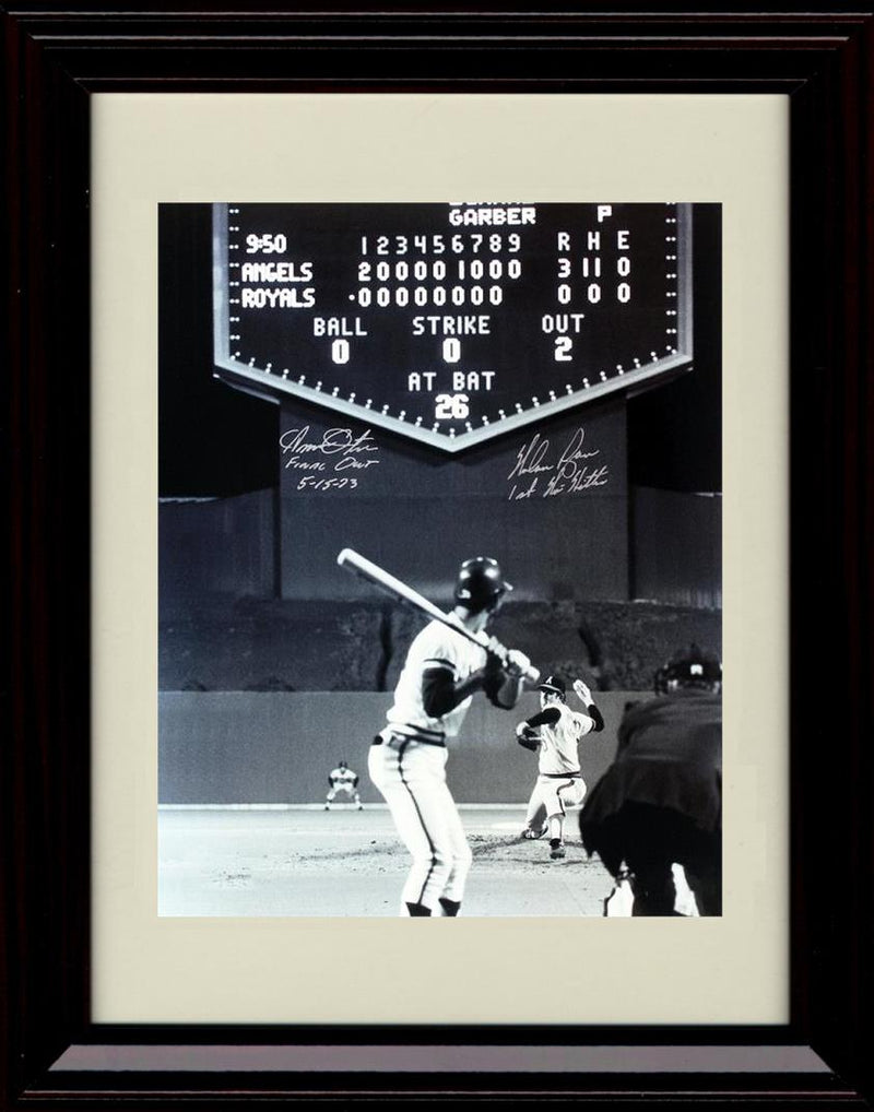 Unframed Nolan Ryan And Amos Otis - Final Out - Anaheim Angels Autograph Replica Print Unframed Print - Baseball FSP - Unframed   