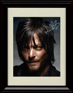 8x10 Framed Norman Reedus Autograph Promo Print - Closeup Framed Print - Television FSP - Framed   