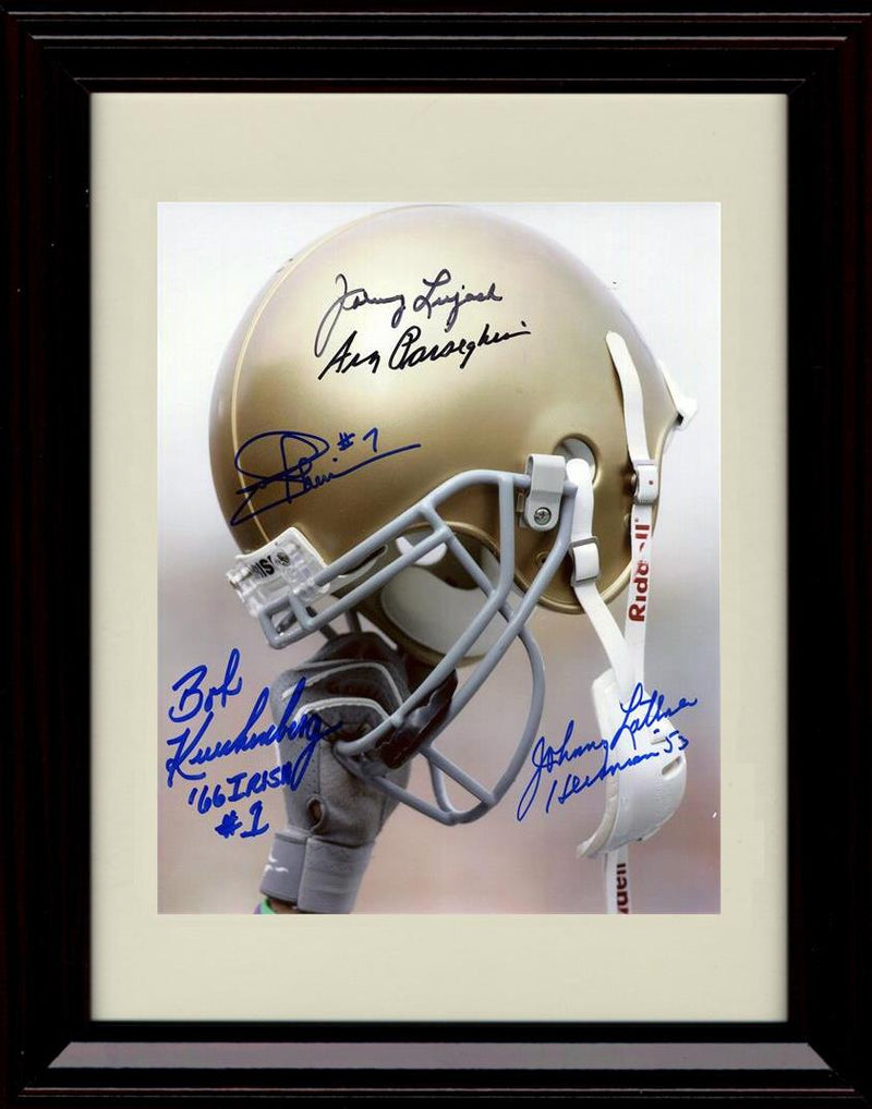 Unframed Notre Dame Legends  Helmet  Autograph Autograph Promo Print - Notre Dame- Portrait Unframed Print - College Football FSP - Unframed   